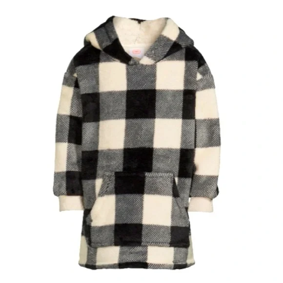 WONDER NATION Unisex Faux Sherpa Snugget Hoodie In Delicate Ivory Toddler Sz 2T - Picture 2 of 3